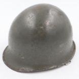 WWII US M1 Helmet by McCord, no liner. The shell is batched marked 1266D which denotes production