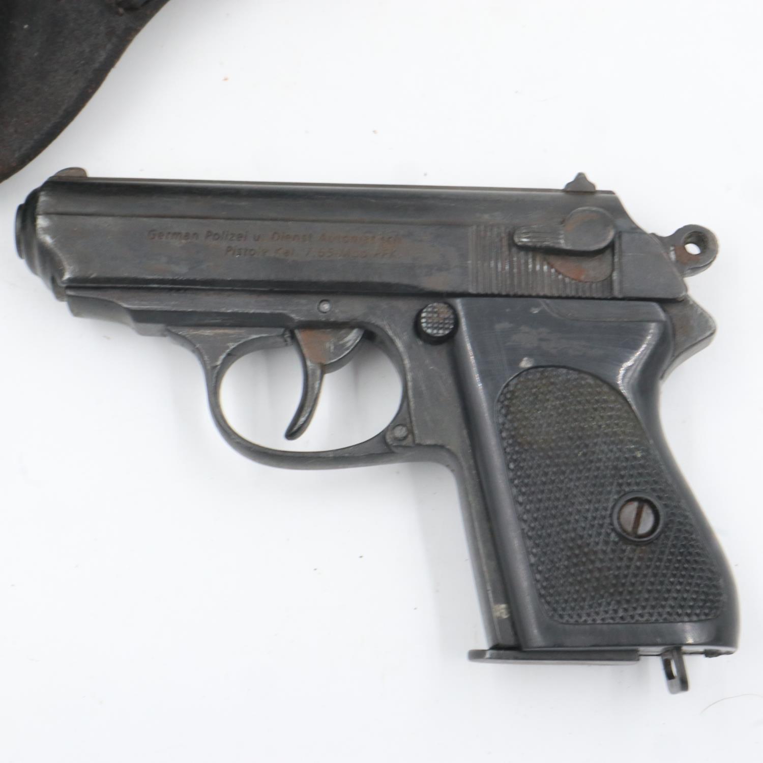 A re-enactors German police PPK pistol, with leather holster. UK P&P Group 2 (£20+VAT for the - Bild 3 aus 3