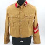 Third Reich Hitler Youth shirt and arm band. UK P&P Group 2 (£20+VAT for the first lot and £4+VAT