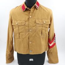 Third Reich Hitler Youth shirt and arm band. UK P&P Group 2 (£20+VAT for the first lot and £4+VAT