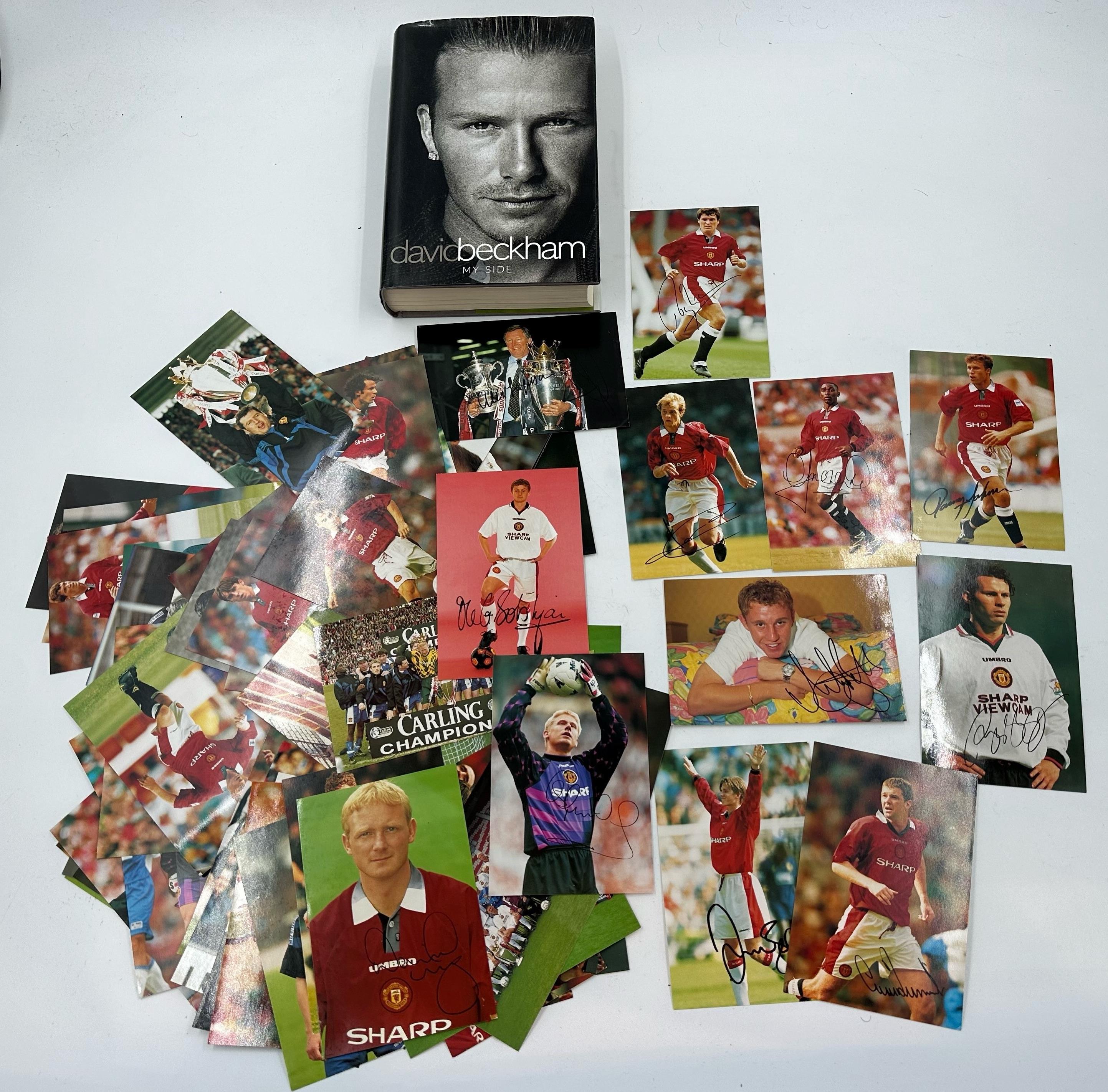 Collection of mixed Manchester United Football Club pictures, some are signed. and a signed copy