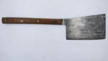 A large vintage butcher's cleaver. UK P&P Group 3 (£30+VAT for the first lot and £8+VAT for