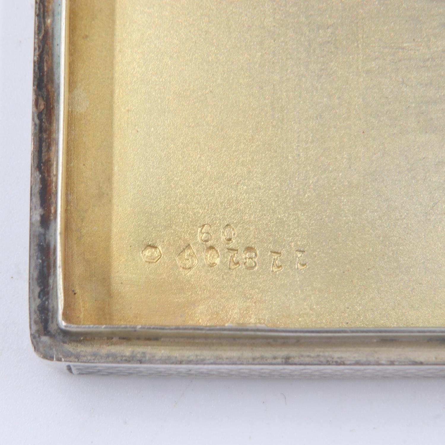 WWII Austrian silver cigarette case, engraved “1944 Panzer Division Totemkopf” to the hinged - Image 4 of 6