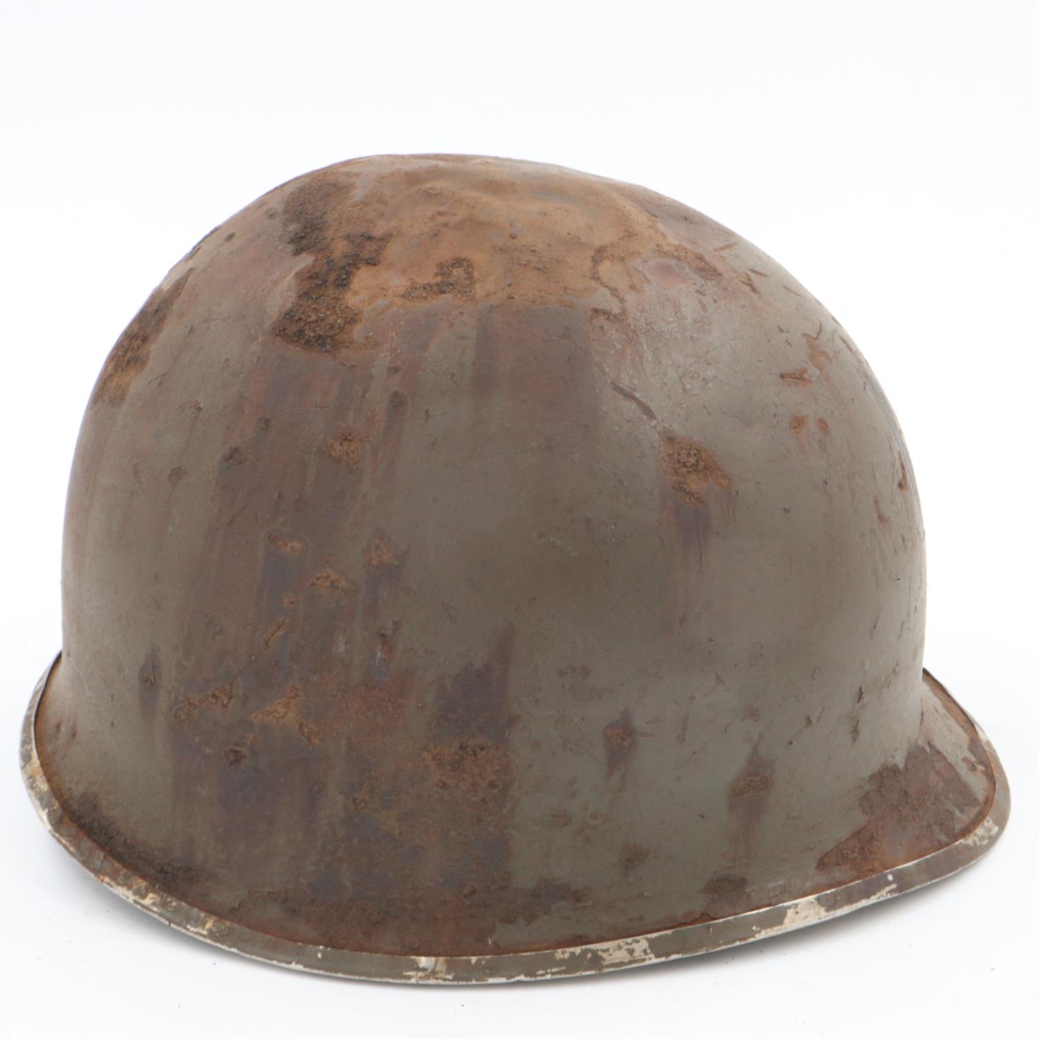 WWII US M1 Swivel Bale Helmet, with insignia of the 8th Infantry Division. This helmet has the - Image 2 of 4