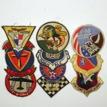 Ten Vietnam War period air force patches. UK P&P Group 0 (£6+VAT for the first lot and £1+VAT for