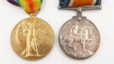 British WWI medal pair to 47167 Pte J Leary, Manchester Regiment. UK P&P Group 0 (£6+VAT for the