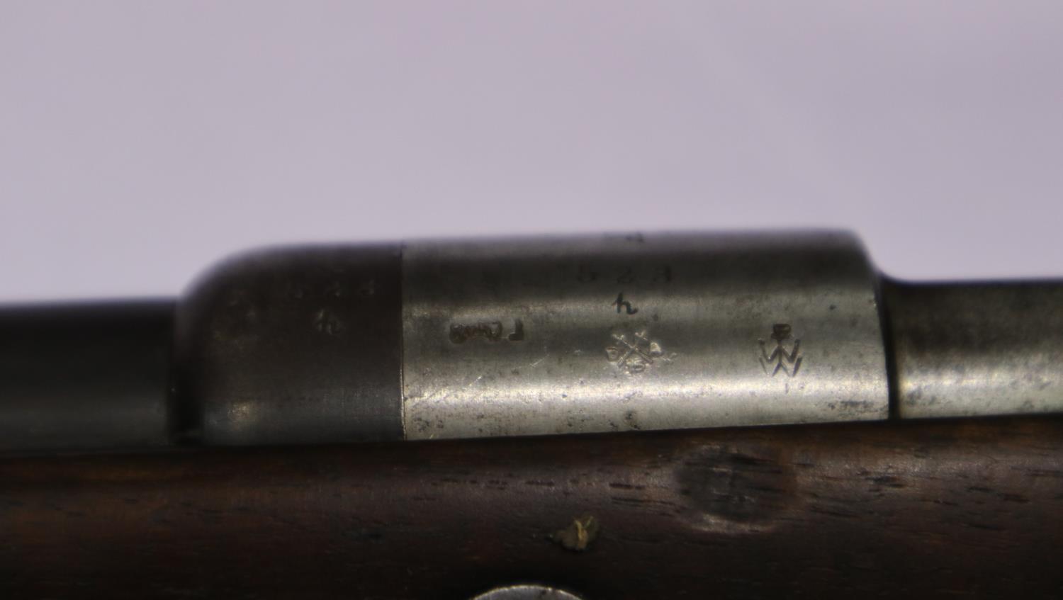 German commission Gewehr M1890 rifle, marked for Amburg, well preserved stock and later sling, - Image 4 of 7