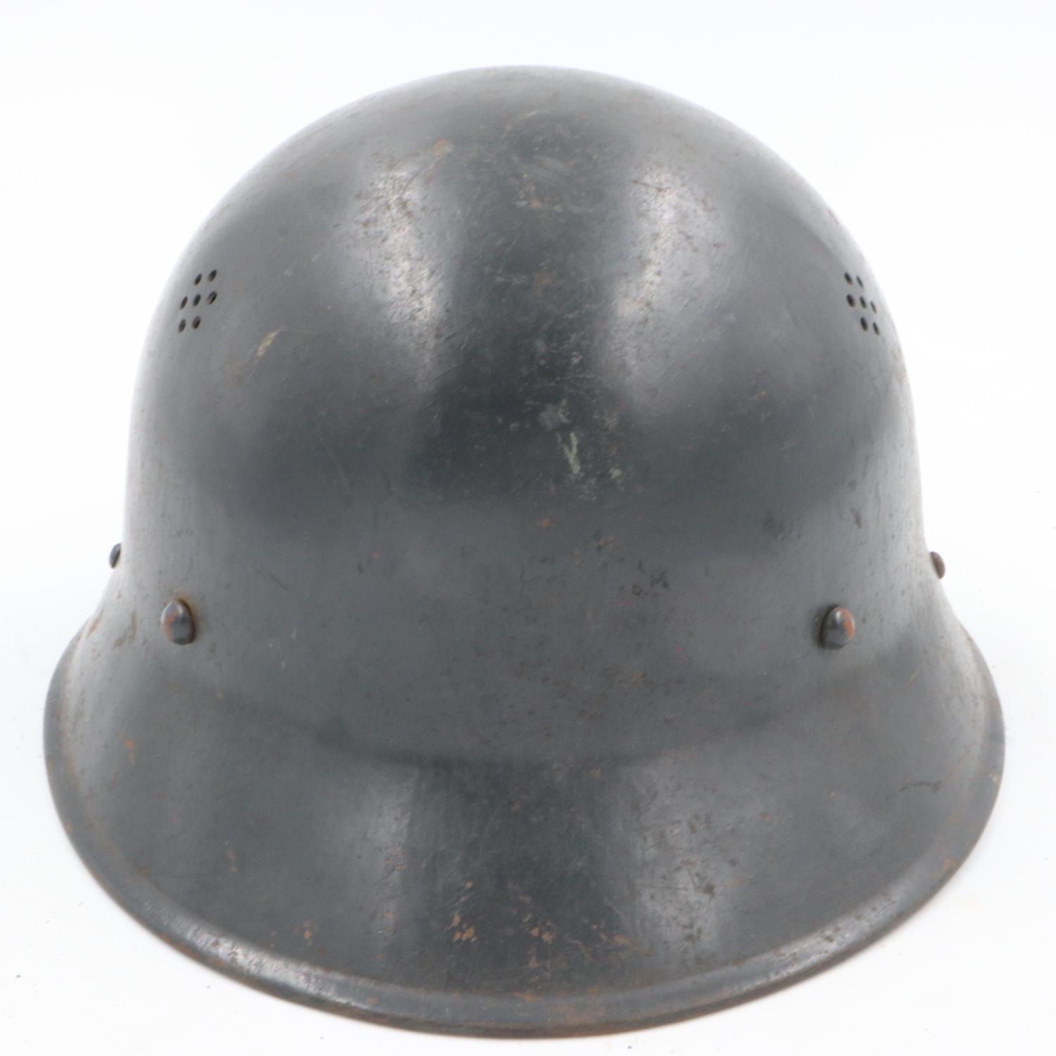 WWII captured-Czech M30 Helmet used by the German RLB (Air Raid Warden). Besides the re-cycling - Image 4 of 5