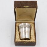 Third Reich schnapps cup gifted to an Iron Cross 1st Class recipient, in original box. UK P&P