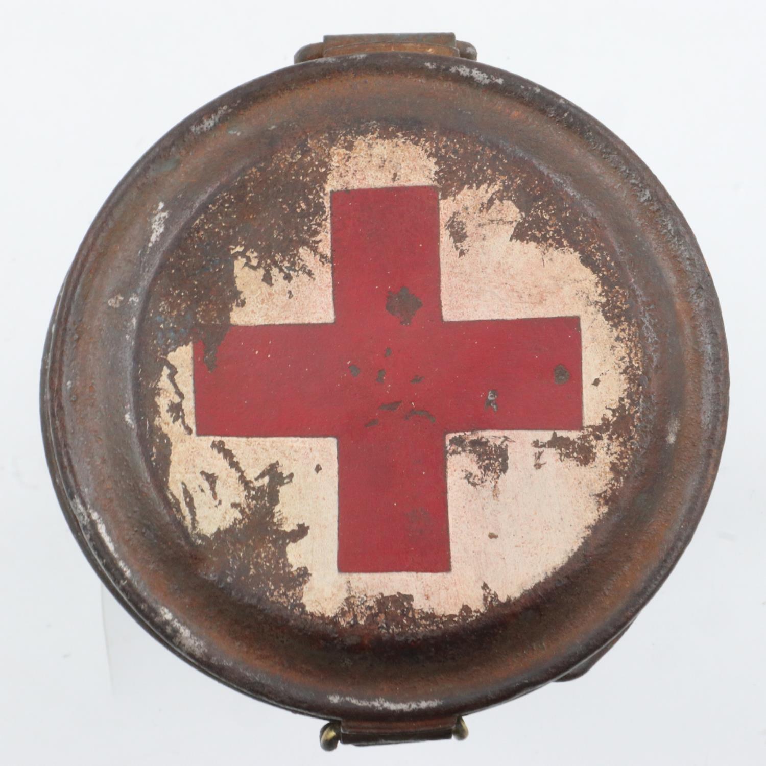 WWII German gas mask canister with soldier’s name on the bottom. Medics would often use additional - Image 2 of 2