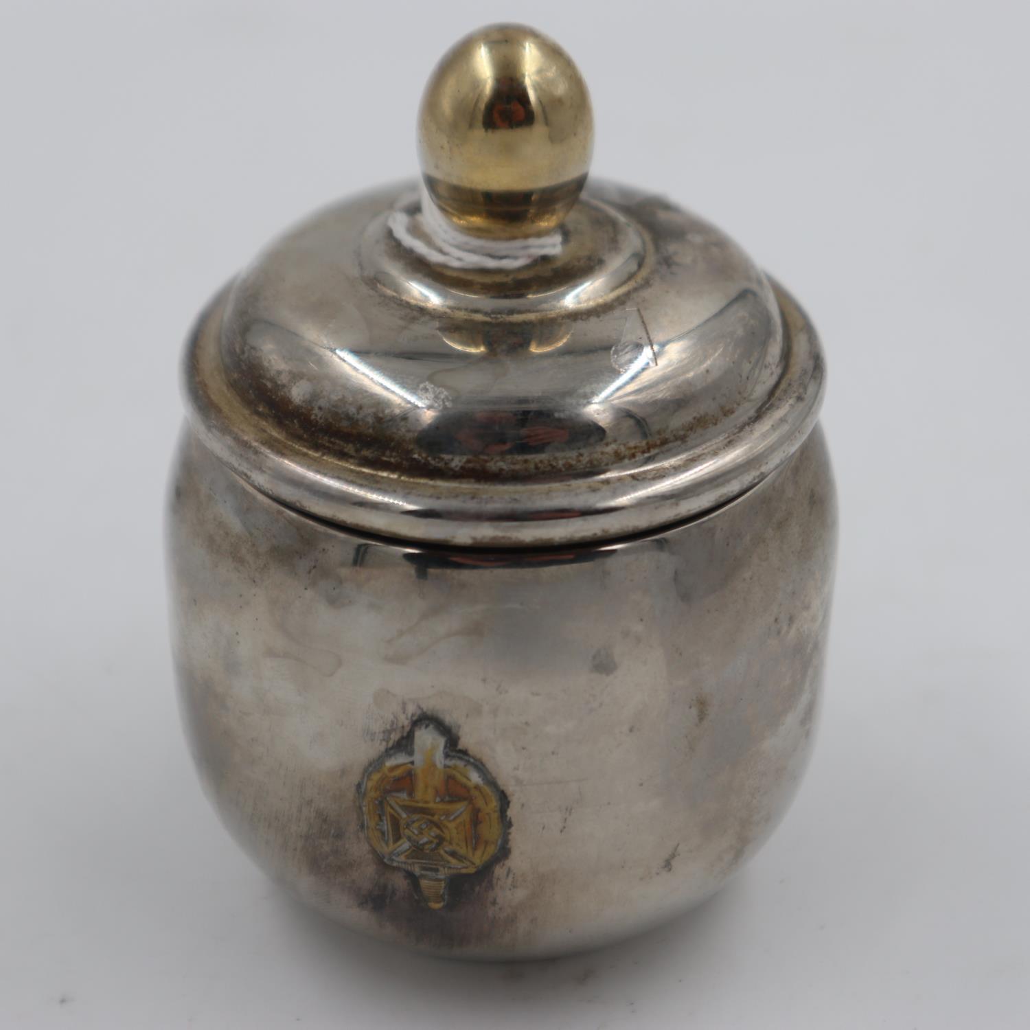 WWII German Veterans Association sugar pot. UK P&P Group 1 (£16+VAT for the first lot and £2+VAT for