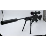 Special operations .177 air rifle with Tasco 3-9x50 scope, silencer and bipod. UK P&P Group 3 (£30+