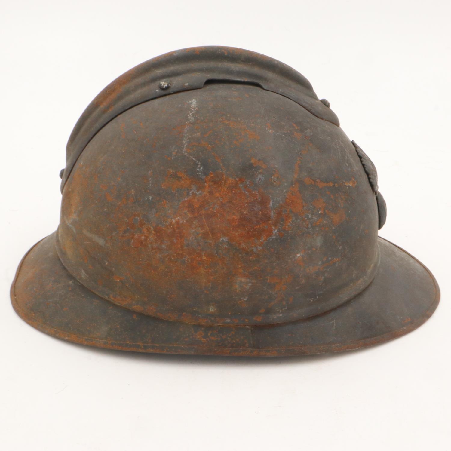 WWI French 1915 model infantry Casque Adriane helmet and liner. Somme barn find. UK P&P Group 2 (£ - Bild 4 aus 5