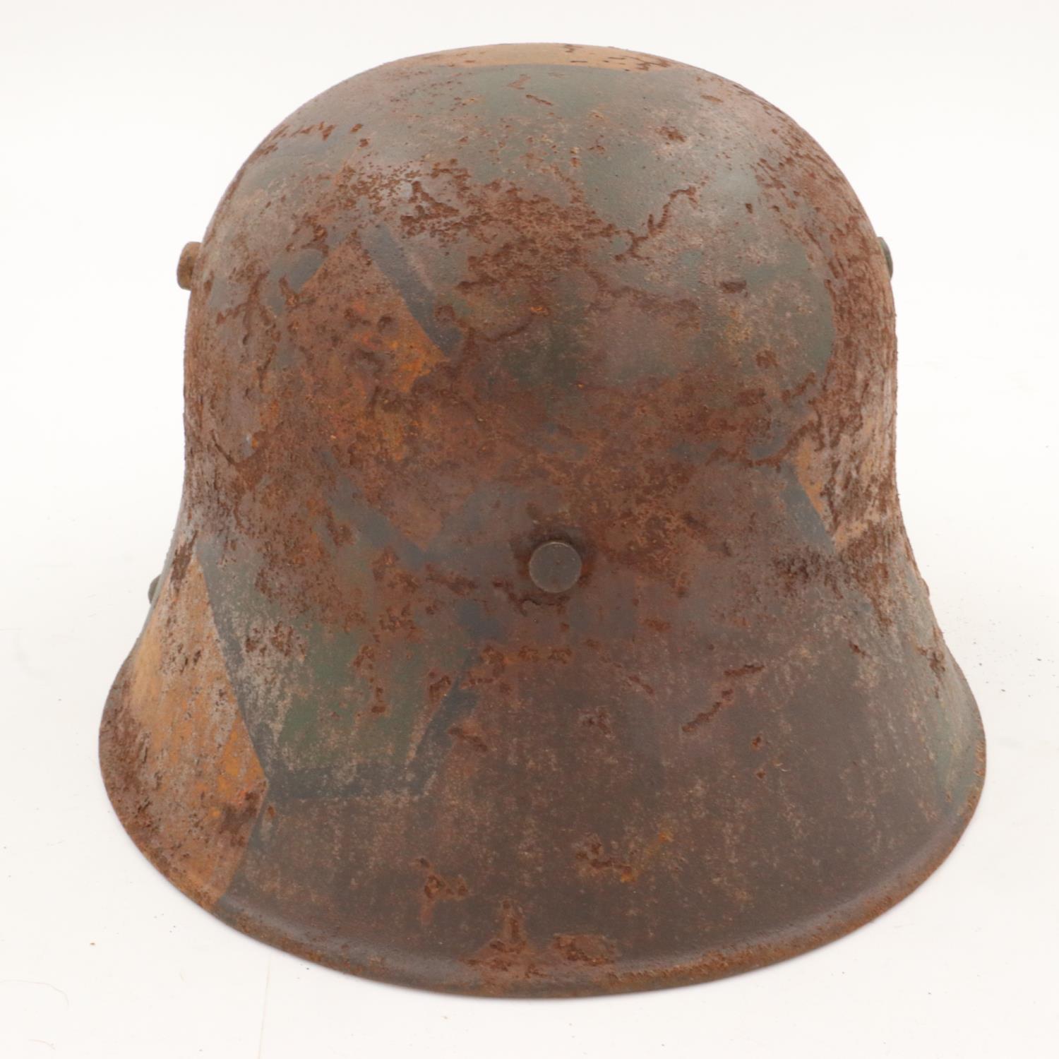 WWI Imperial German M17 Jigsaw pattern camouflage Stahlhelm with liner. UK P&P Group 2 (£20+VAT - Image 3 of 4