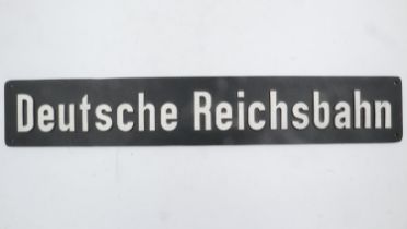 Deutsche Reichsbahn locomotive aluminium sign. Vendor bought from Berlin over 20 years ago and was