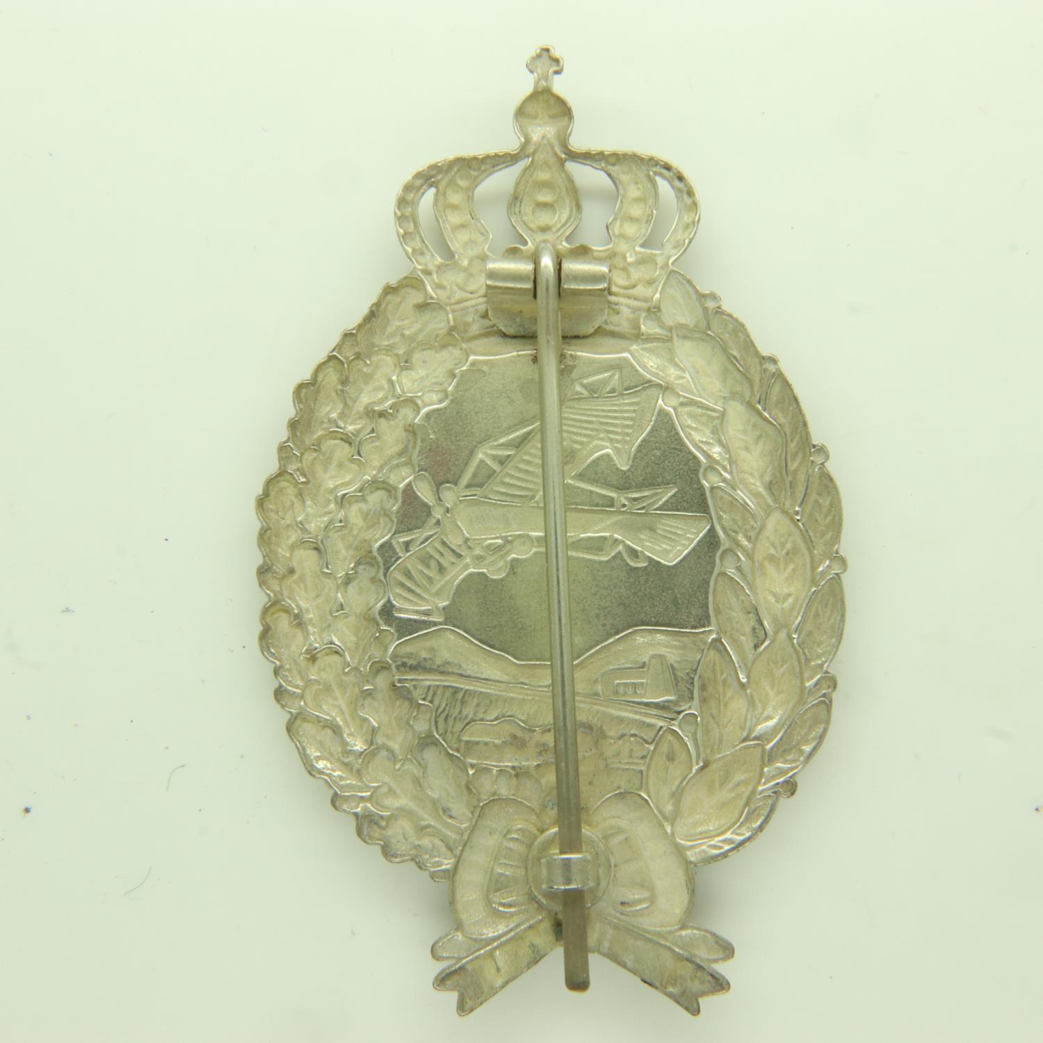 WWI Bavarian Pilots Silver Plated Badge. UK P&P Group 0 (£6+VAT for the first lot and £1+VAT for - Bild 2 aus 2