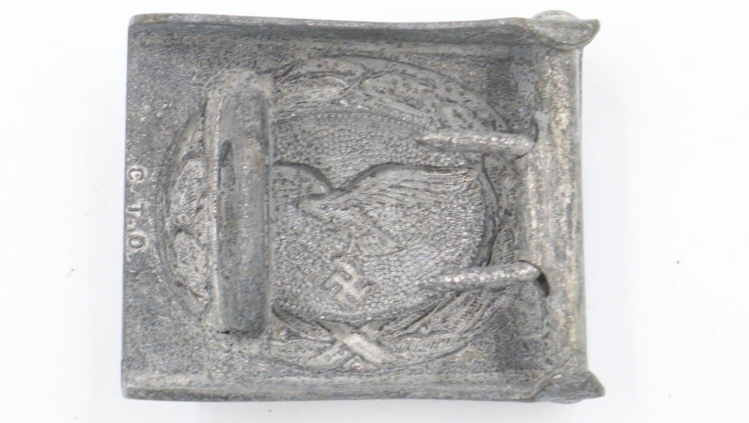 WWII German Luftwaffe enlisted mans/NCO’s buckle, marked CTD for Christian Theodore Dicke, - Image 2 of 2