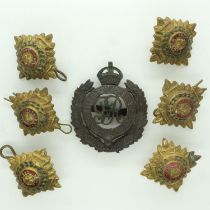 British WWI Royal Engineers officers cap badge and Captains pips. UK P&P Group 0 (£6+VAT for the