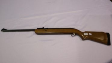 BSA airsporter .22, air rifle. Scratches/knocks to stock throughout, trigger new, barrel has some