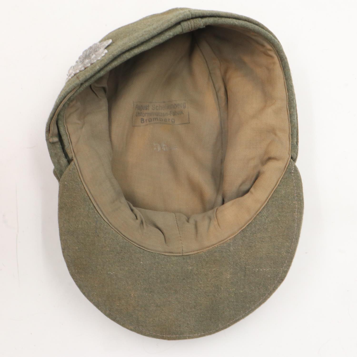 WWII German Heer M43 Cap with Jäger (light infantry mountain troops) insignia. UK P&P Group 2 (£20+ - Image 5 of 6