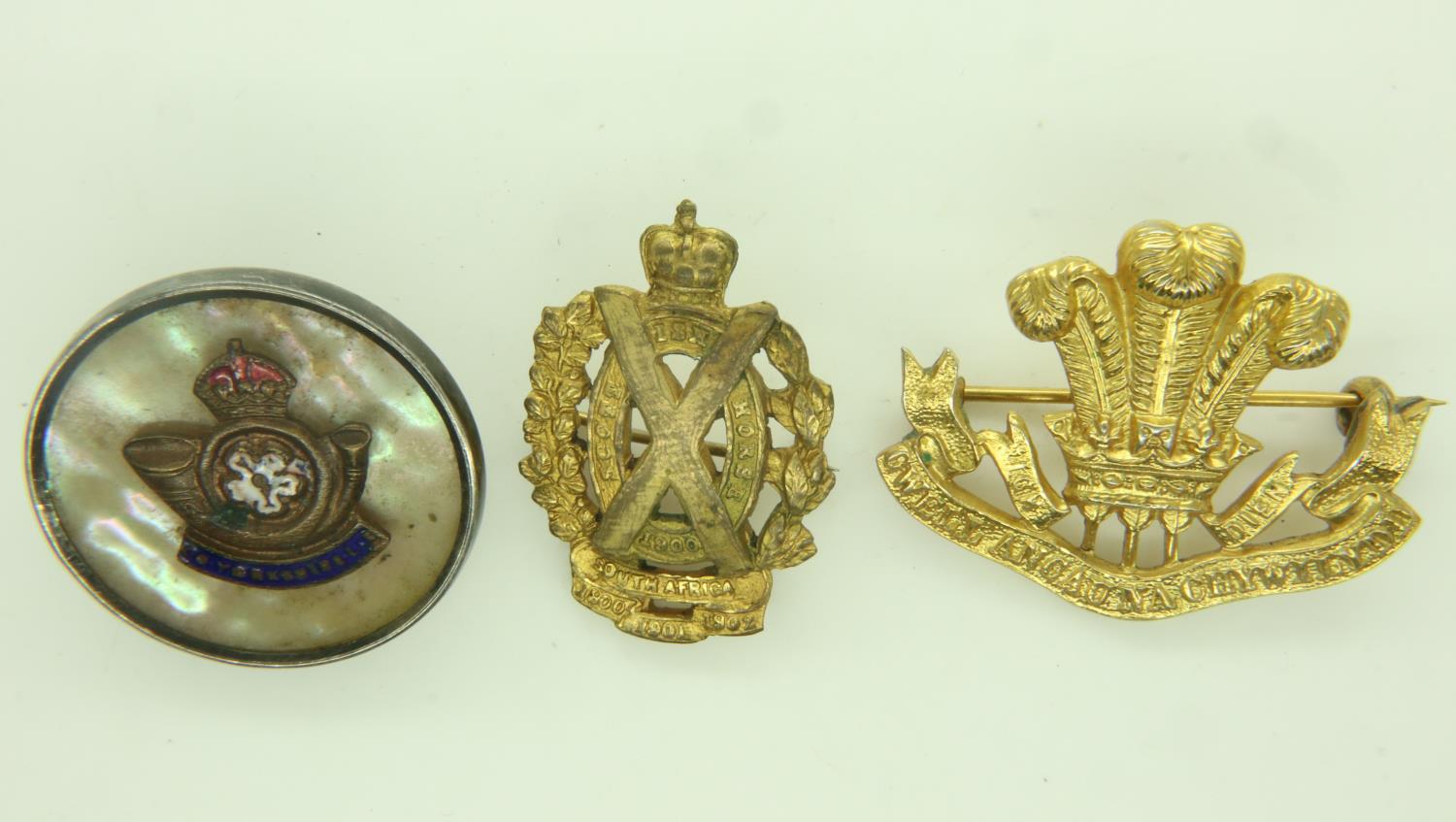 Three British WWII sweetheart badges. UK P&P Group 0 (£6+VAT for the first lot and £1+VAT for
