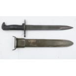 WWII US M1 Garand Bayonet. Made by the Utica Cutlery company. UK P&P Group 2 (£20+VAT for the