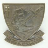 WWII Free French 1st Commando Battalion cap badge, made in England. UK P&P Group 0 (£6+VAT for the