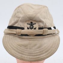 WWII Japanese Naval Officers Tropical shore cap. Nice markings inside. UK P&P Group 2 (£20+VAT for