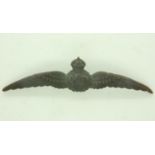 WWI British Royal Flying Corps Officers Bronze Pilots Wings. UK P&P Group 0 (£6+VAT for the first