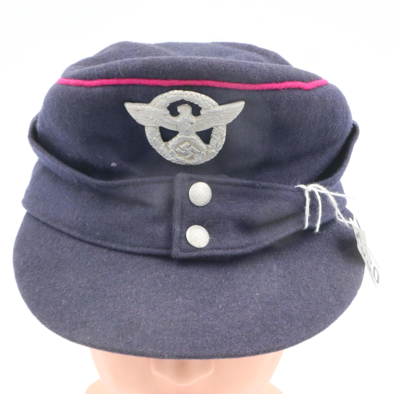 WWII German fireman’s “Dienstmütze" service cap. UK P&P Group 2 (£20+VAT for the first lot and £4+