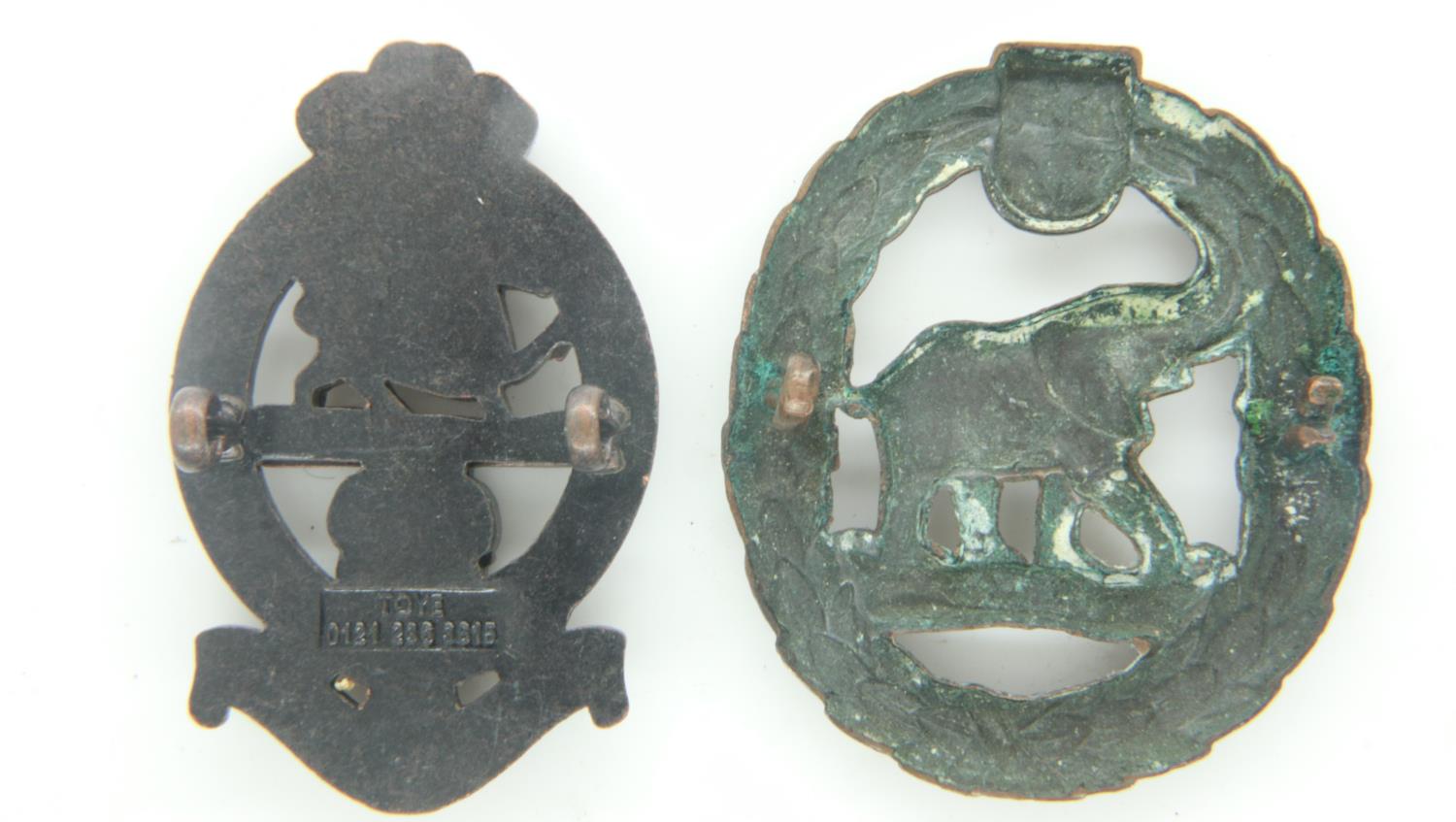 South African WWII Native Military Corps cap badge and a contemporary Princess of Wales' Own - Image 2 of 3