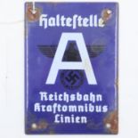 Third Reich Special Bus / Tram Stop sign for a designated factory workers service. UK P&P Group