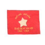 Vietnam War period NVA embroidered Victory banner, 30 x 22 cm “Chose To Fight, Fight To Win -