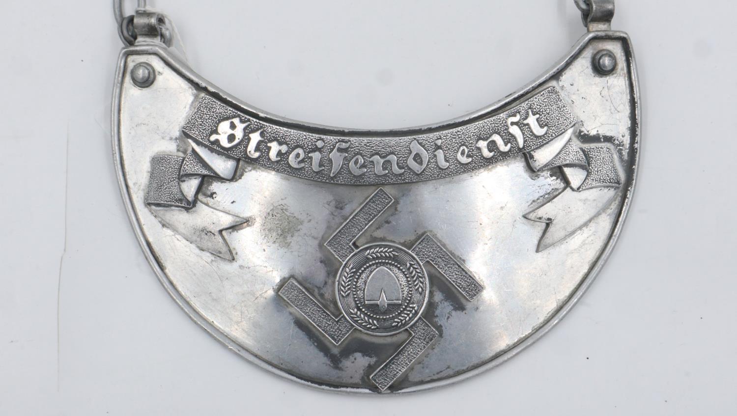 A rare Third Reich 1936 model RAD “Streifendienst” (Patrol Service) Gorget. Worn by Patrol leaders