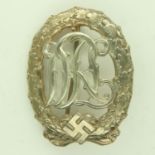 Third Reich DRL Sports Badge Silver Grade, maker Wernstein Jenna. UK P&P Group 0 (£6+VAT for the