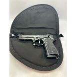 M92 Beretta 9mm handgun, military model replica, moving parts, in carry case. UK P&P Group 2 (£20+