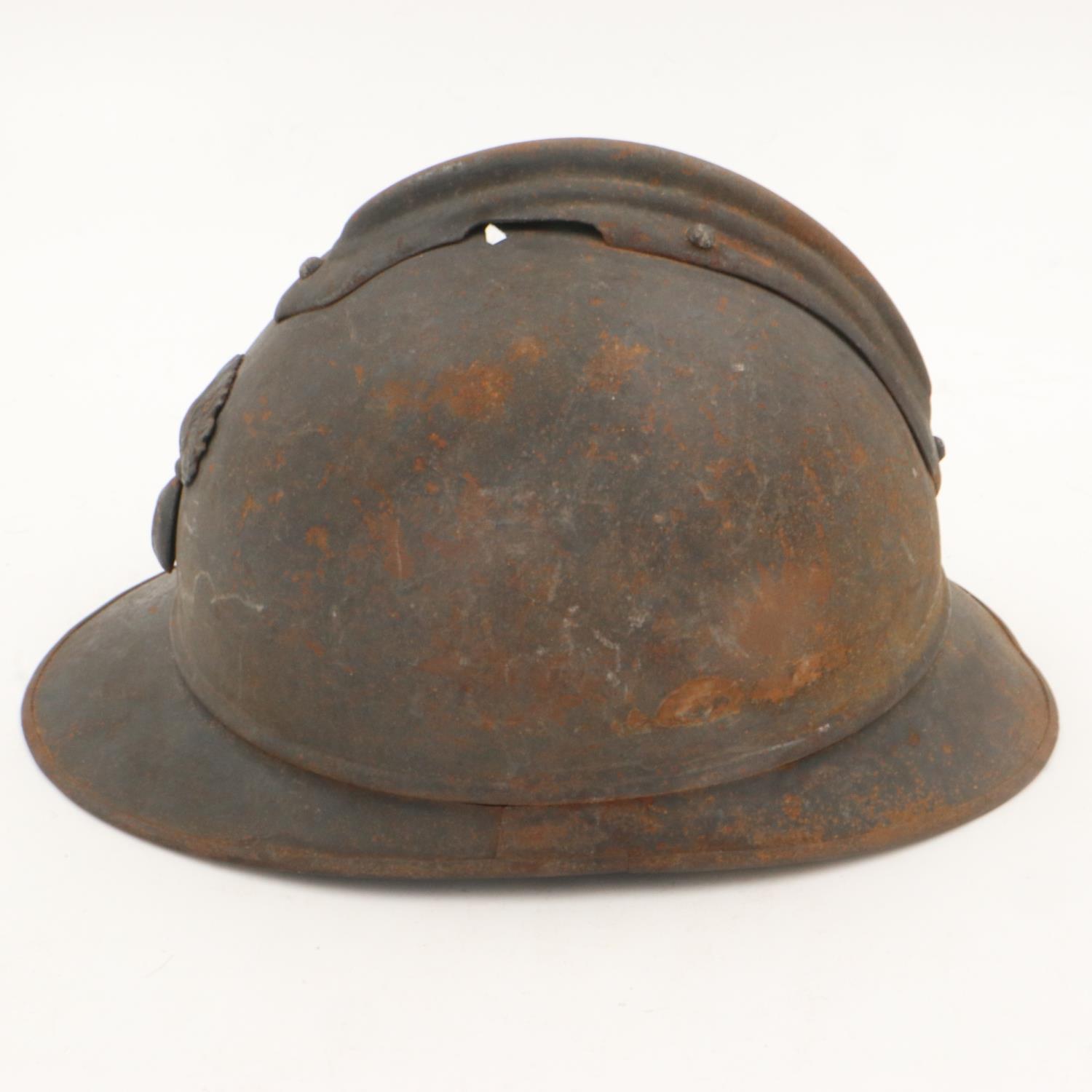 WWI French 1915 model infantry Casque Adriane helmet and liner. Somme barn find. UK P&P Group 2 (£ - Bild 2 aus 5