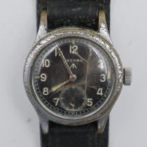 RECORD: A WWII British military issue stainless steel 'Dirty Dozen' wristwatch head, marked on