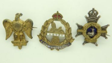 Three WWI sweetheart badges. UK P&P Group 0 (£6+VAT for the first lot and £1+VAT for subsequent