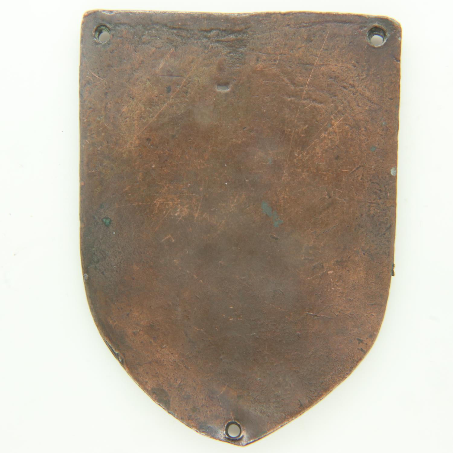 German 1944 dated Warsaw shield, later enamelled. UK P&P Group 1 (£16+VAT for the first lot and £2+ - Image 2 of 2