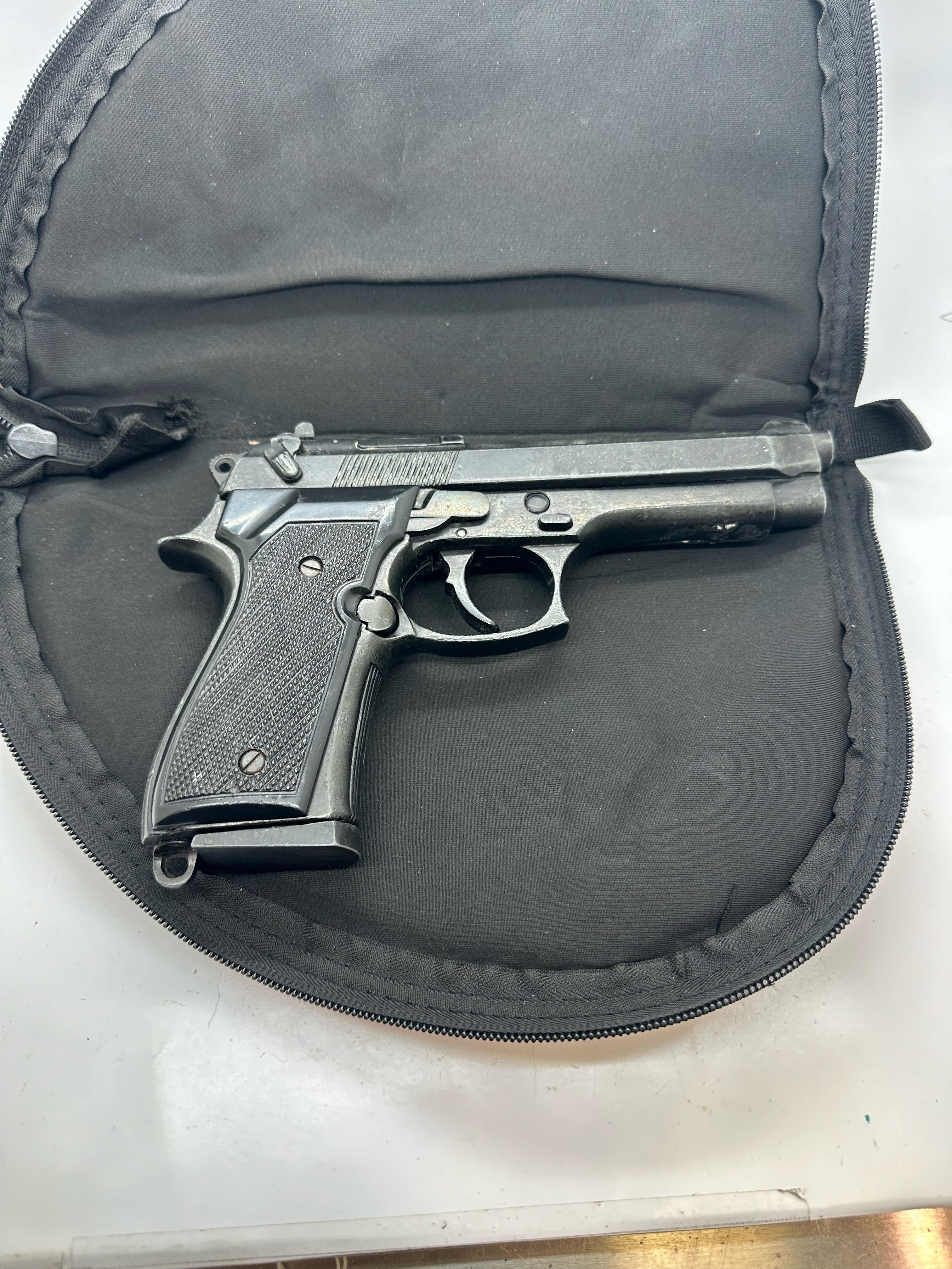 M92 Beretta 9mm handgun, military model replica, moving parts, in carry case. UK P&P Group 2 (£20+ - Image 2 of 3
