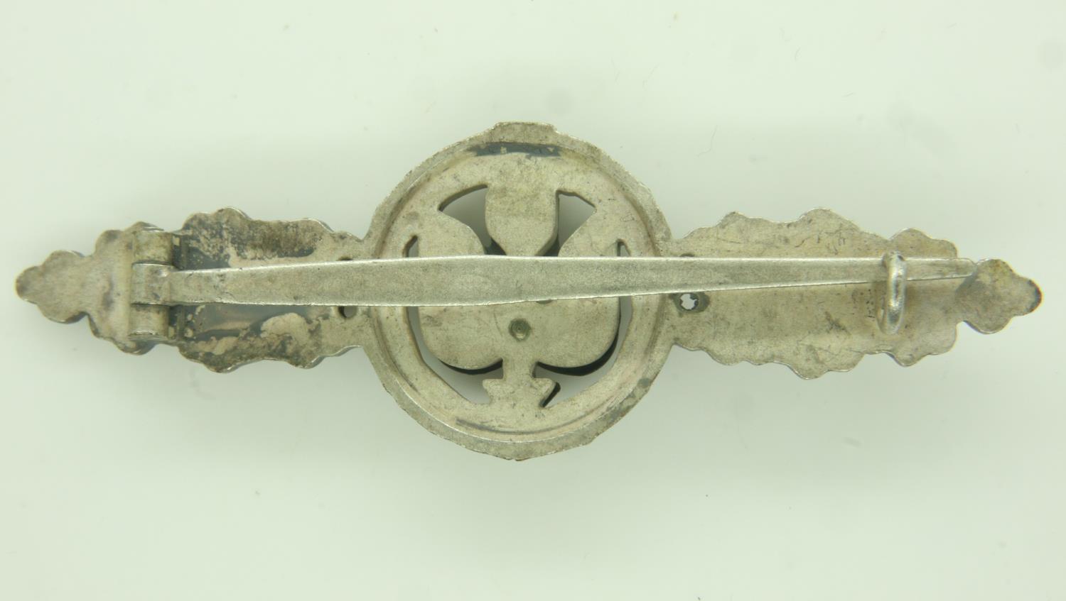 WWII German Luftwaffe Silver Grade Front Flyers Clasp for short range night fighters. Unmarked. UK - Image 2 of 2
