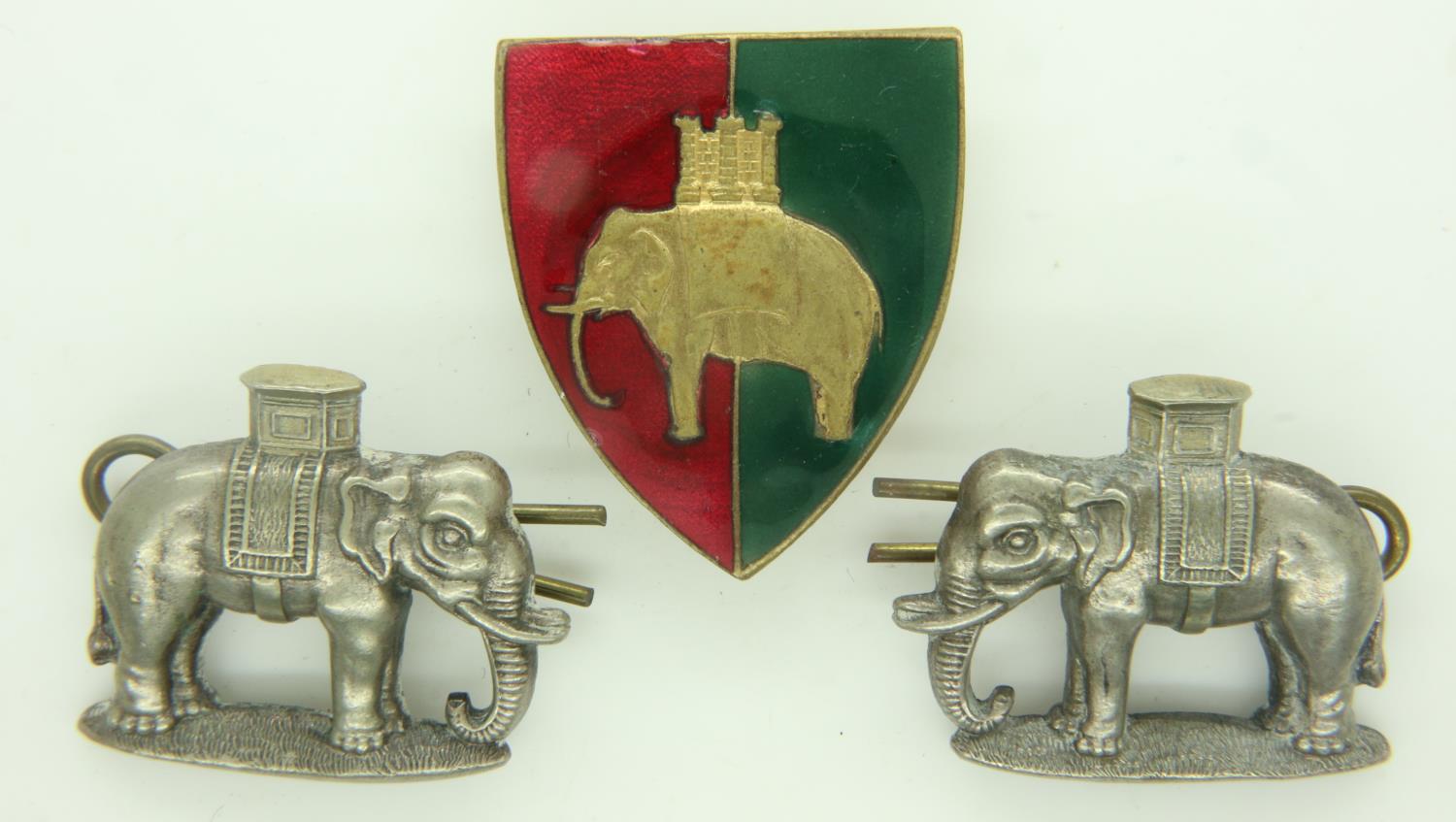 South African Army Eastern Province Command enamelled cap badge and pair of shoulder flashes. UK P&P