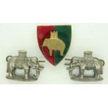 South African Army Eastern Province Command enamelled cap badge and pair of shoulder flashes. UK P&P