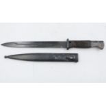 A German WWII K98 bayonet with steel scabbard. UK P&P Group 2 (£20+VAT for the first lot and £4+