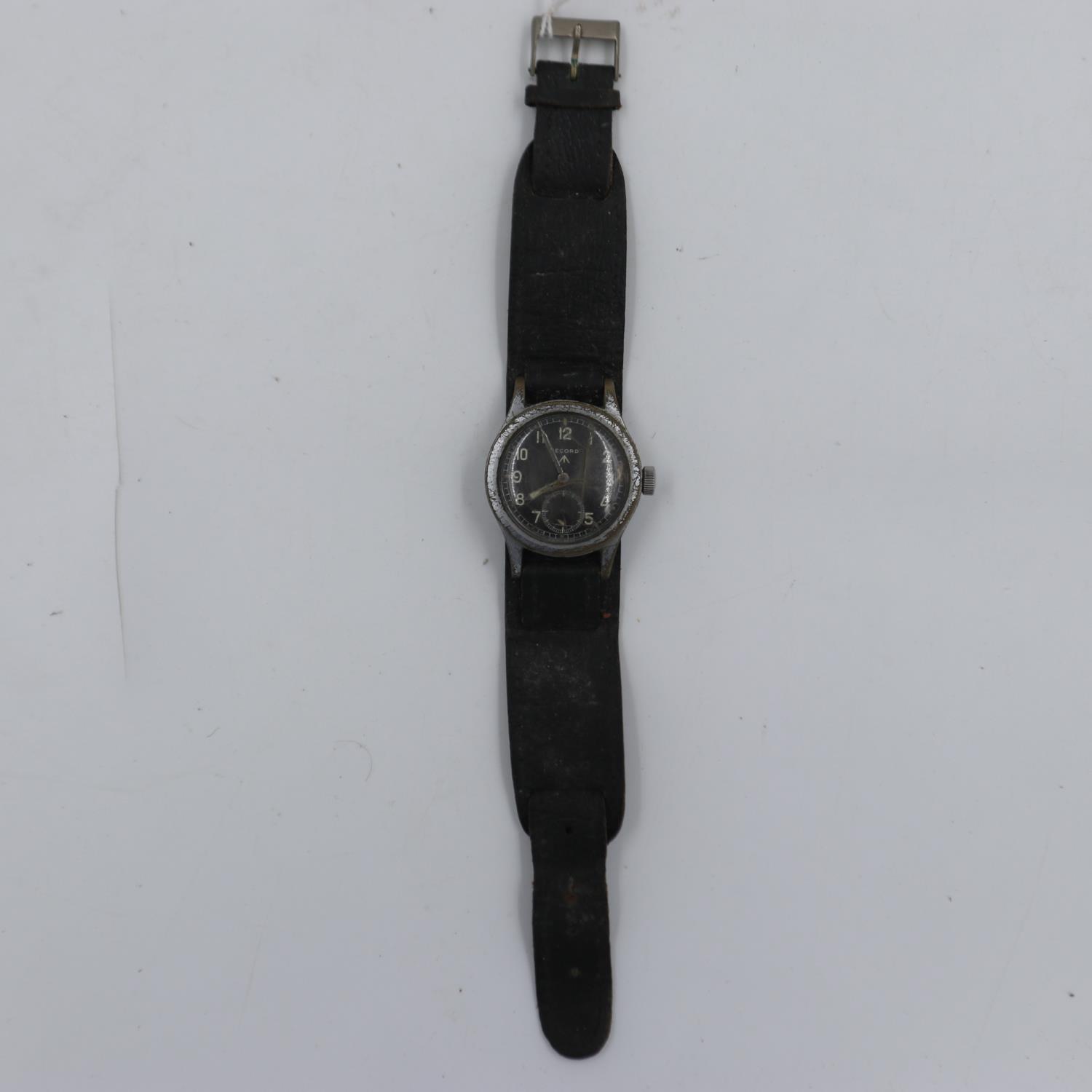 RECORD: A WWII British military issue stainless steel 'Dirty Dozen' wristwatch head, marked on - Image 2 of 4