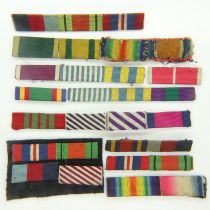 Mixed British WWI and later ribbon bars, including DFC, DFM, MBE etc. UK P&P Group 1 (£16+VAT for