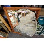 Two hanging wall mirrors, approximately 69 x 54cm. Not available for in-house P&P