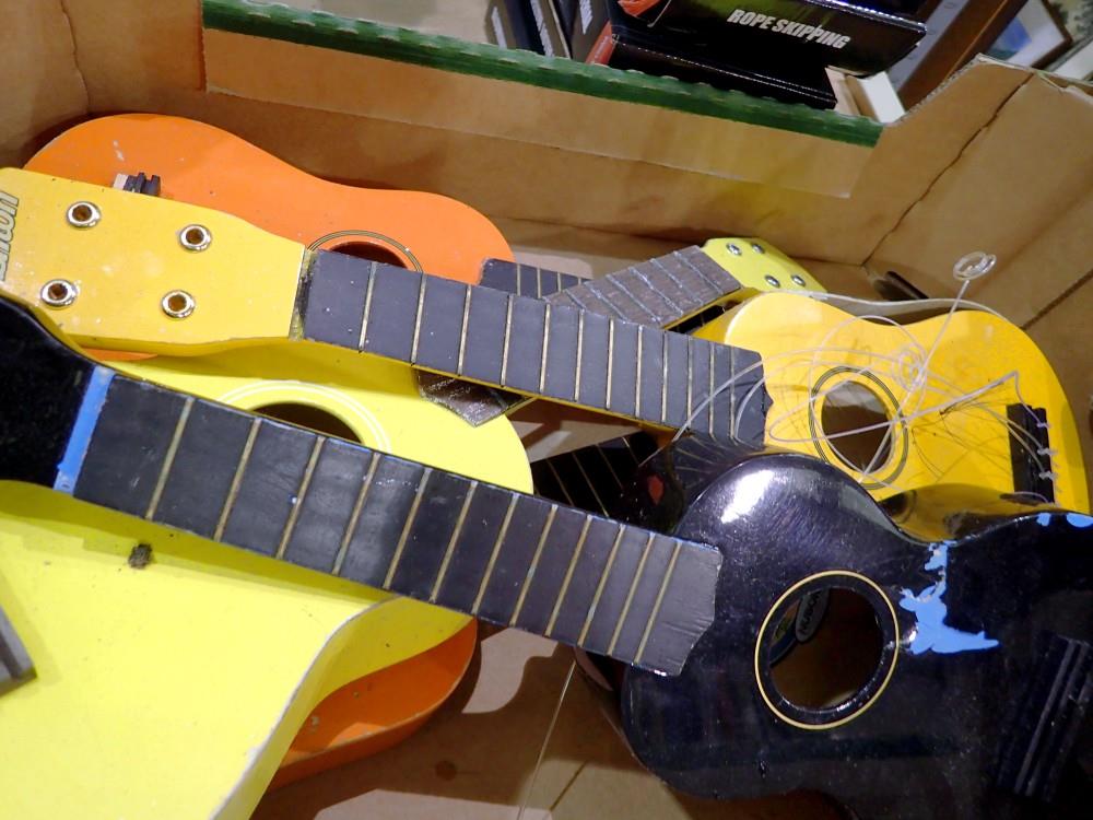 Five ukuleles for restoration. Not available for in-house P&P