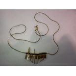 A gold-plated Art Deco style necklace. UK P&P Group 0 (£6+VAT for the first lot and £1+VAT for